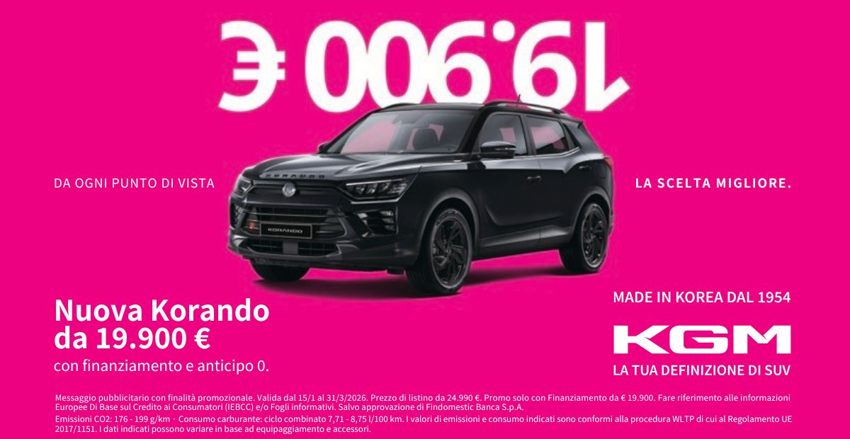 Promozioni KGM Korando mosca automobili