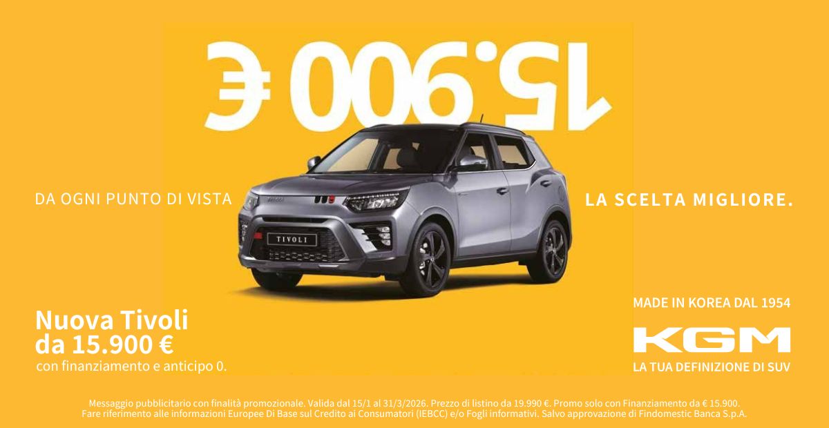 KGM nuova Tivoli da 15.900 euro da Mosca Automobili